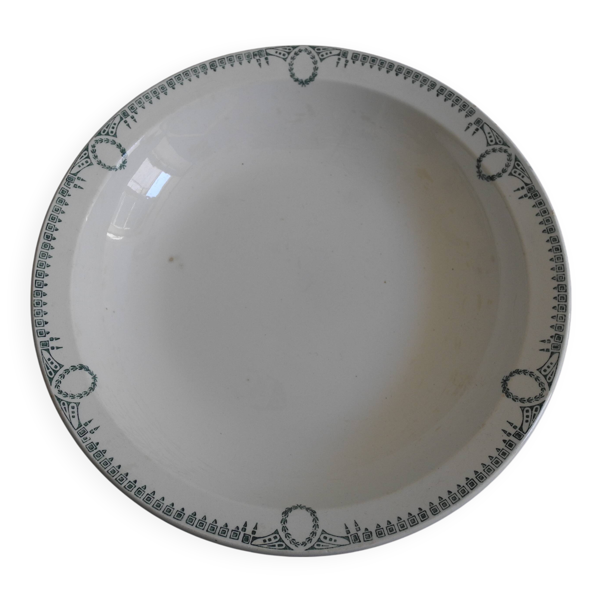 antique French earthenware dish from St Amand, 20s/30s