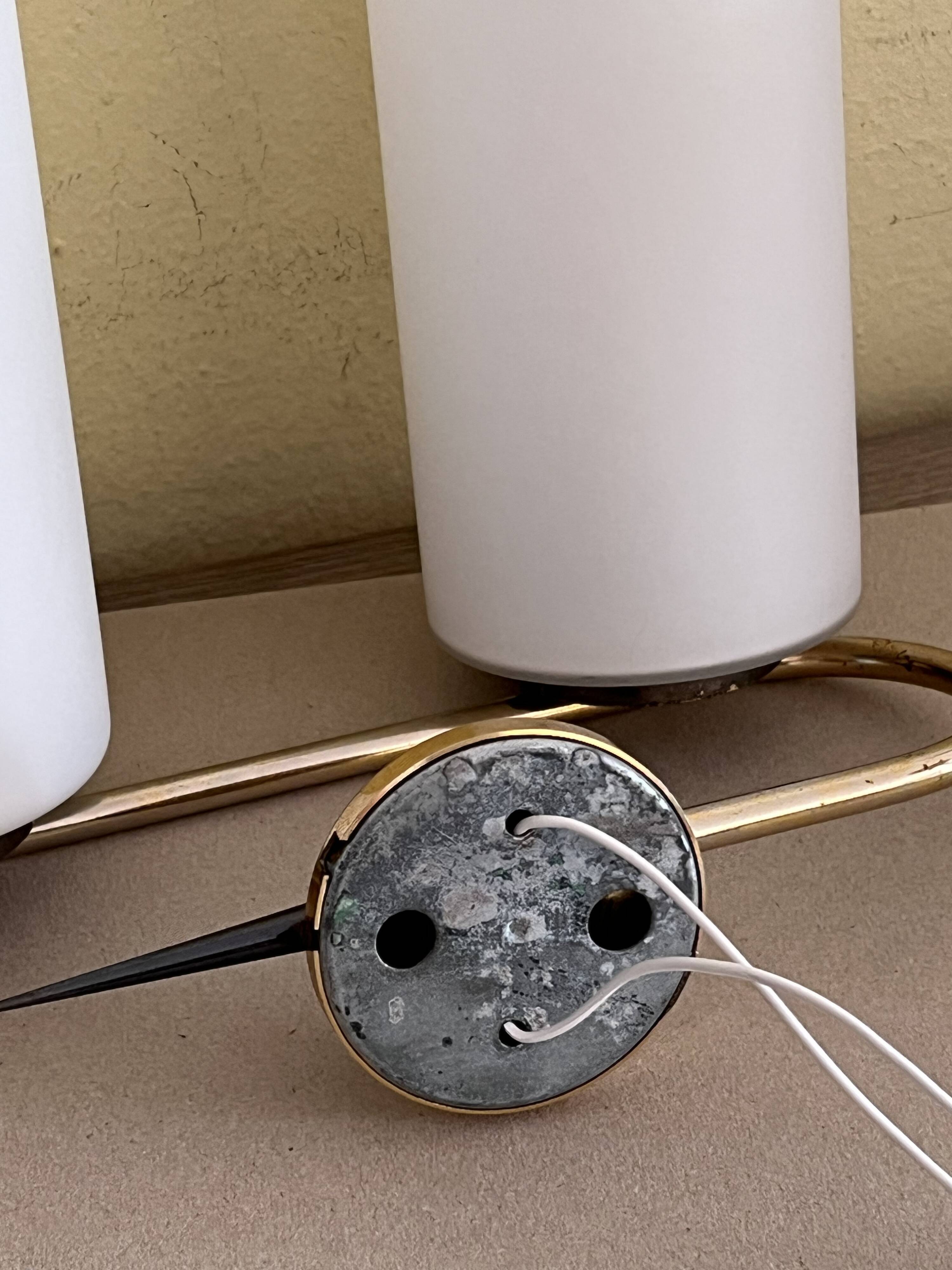 Maison Arlus double wall light, France, 50-60s