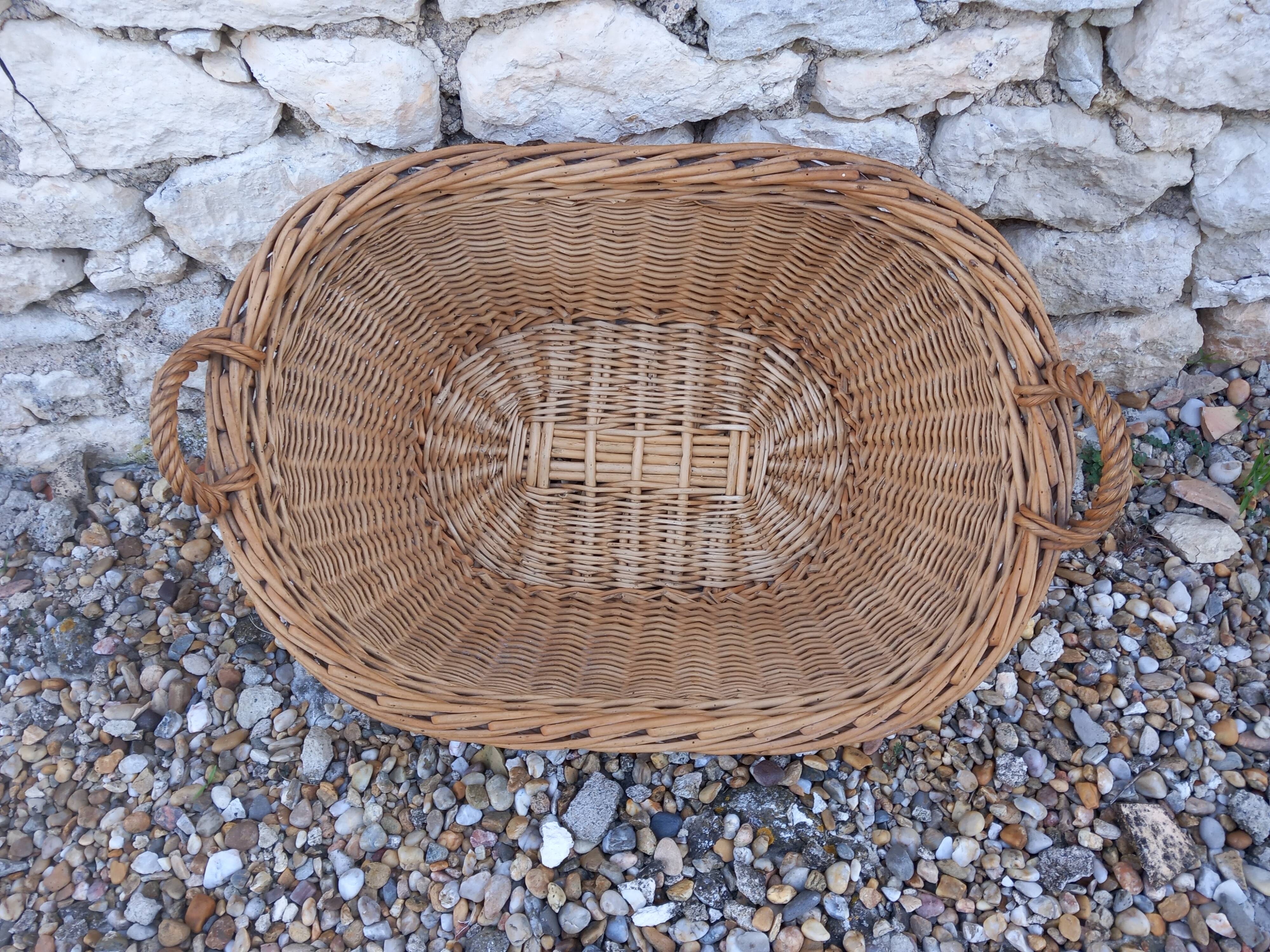 Handmade wicker laundry basket
