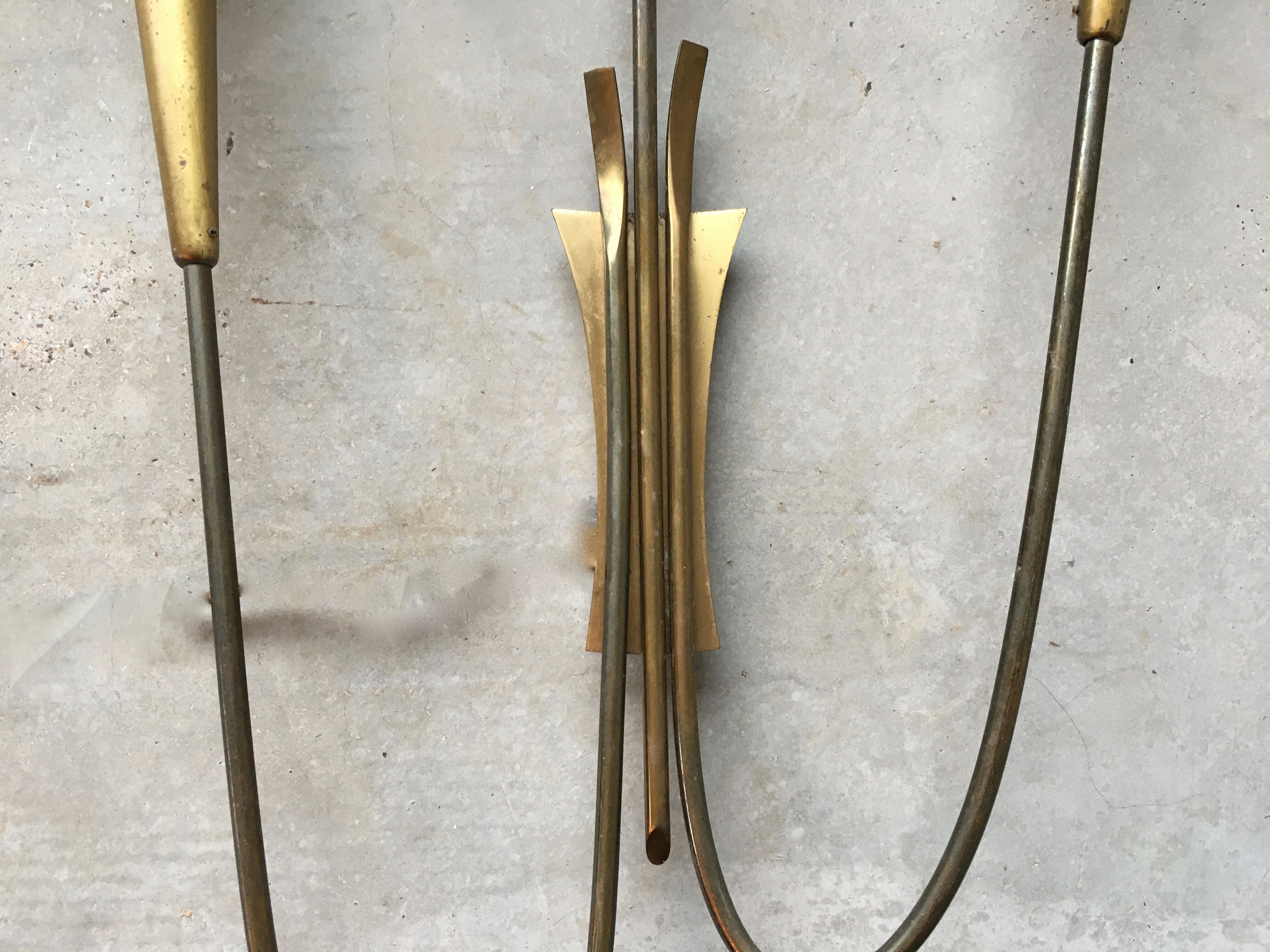 Brass wall sconce, 40s