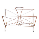 Vintage chrome metal magazine rack