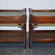Bedside Tables with Green Leather Top