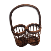 Porte bouteille osier, vintage