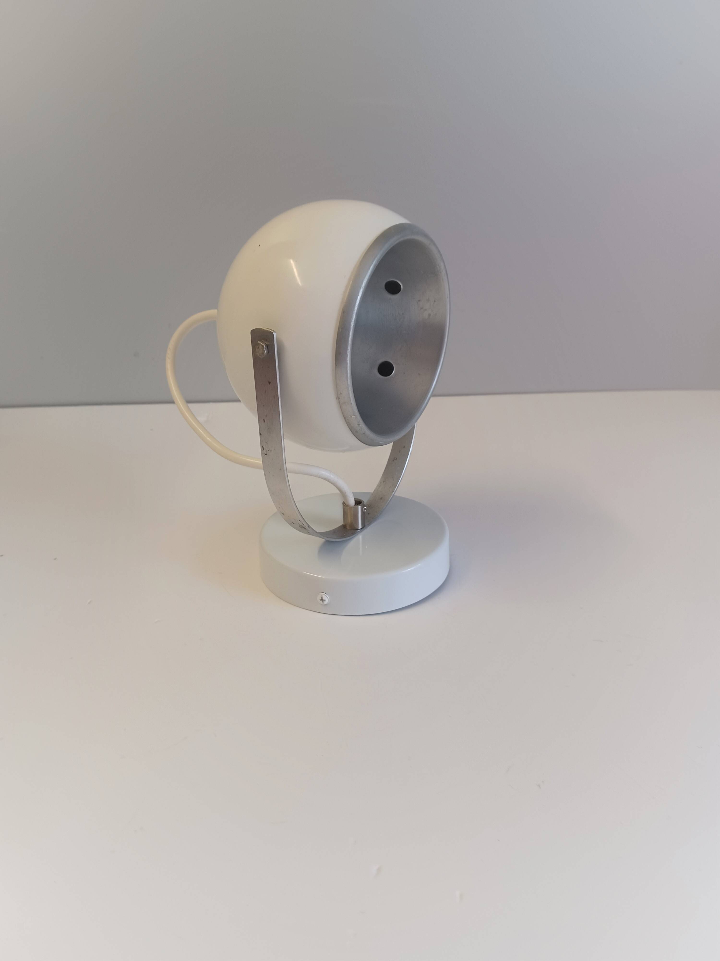 Wall lamp - Eye Ball - Space Age - Glossy White - 1970