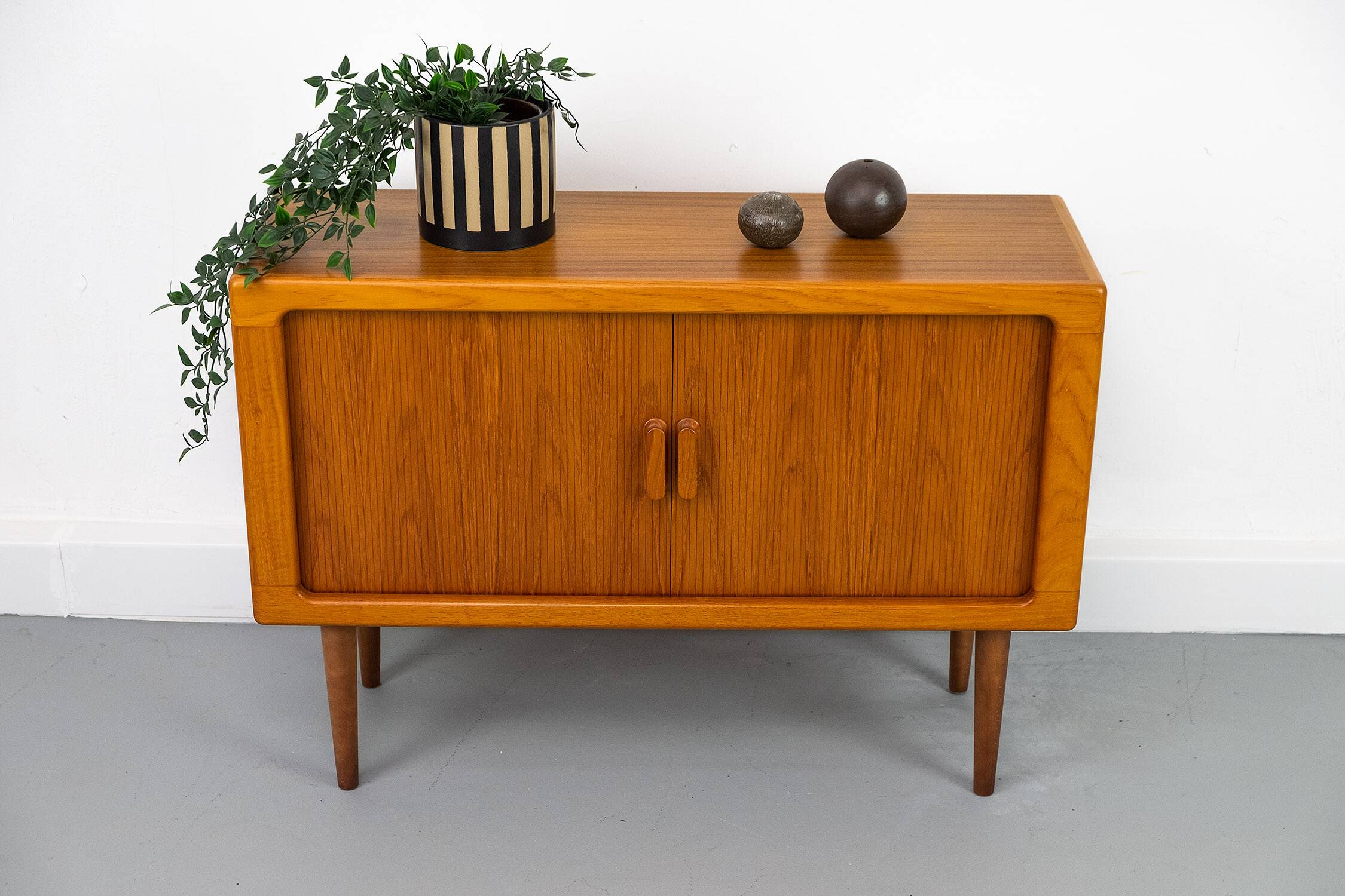 Danish Teak Sideboard with Tambour Doors from CFC Silkeborg, 1980s