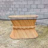 Table à manger en rotin, 'Wheat Sheaf' par McGuire