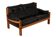 Pierre Chapo. S22 two-seater sofa, in elm and black leather. 1970