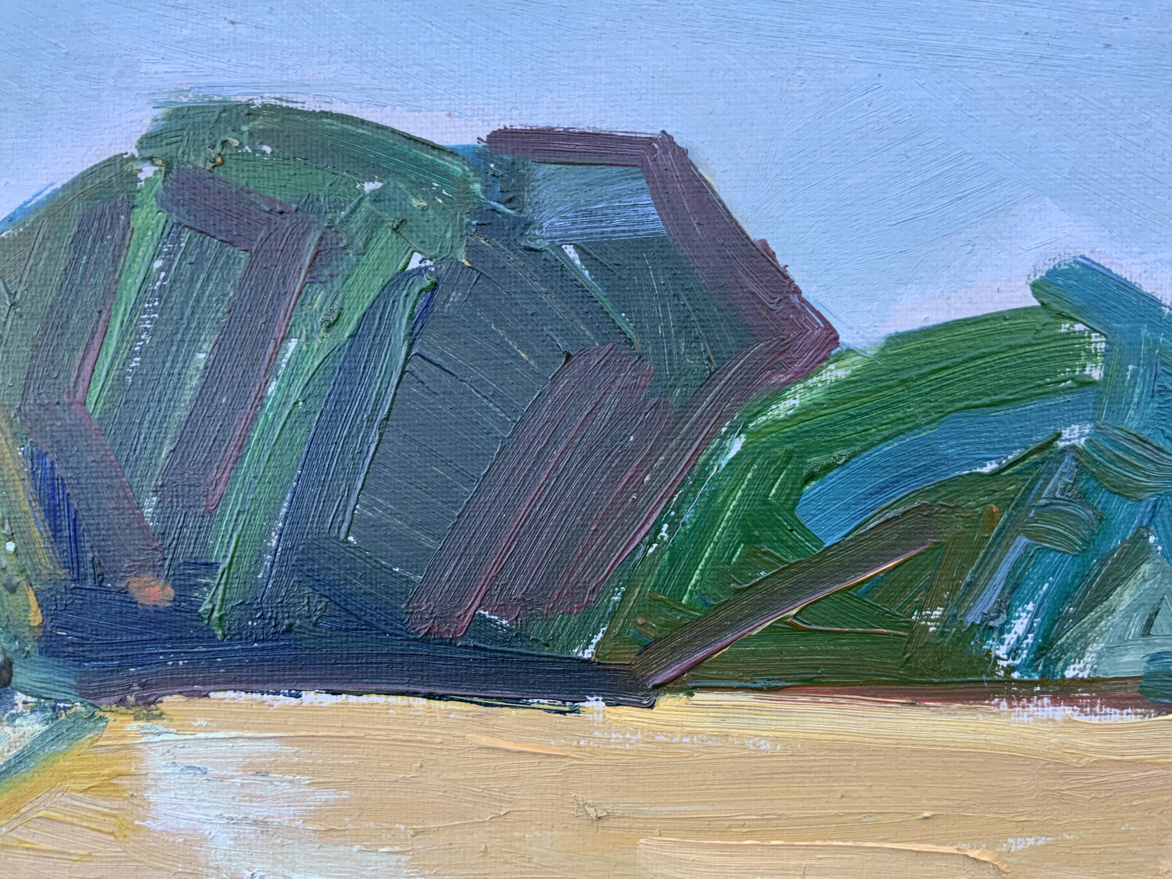 Vintage Modernist Oil on canvas landscape by Richad von Ahn