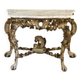 Painted and gilded wooden console, Italy, 18th century.