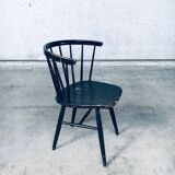 Mid-Century Scandinavian Design Curved Spindle Back Side Chair, Denmark, 1960s