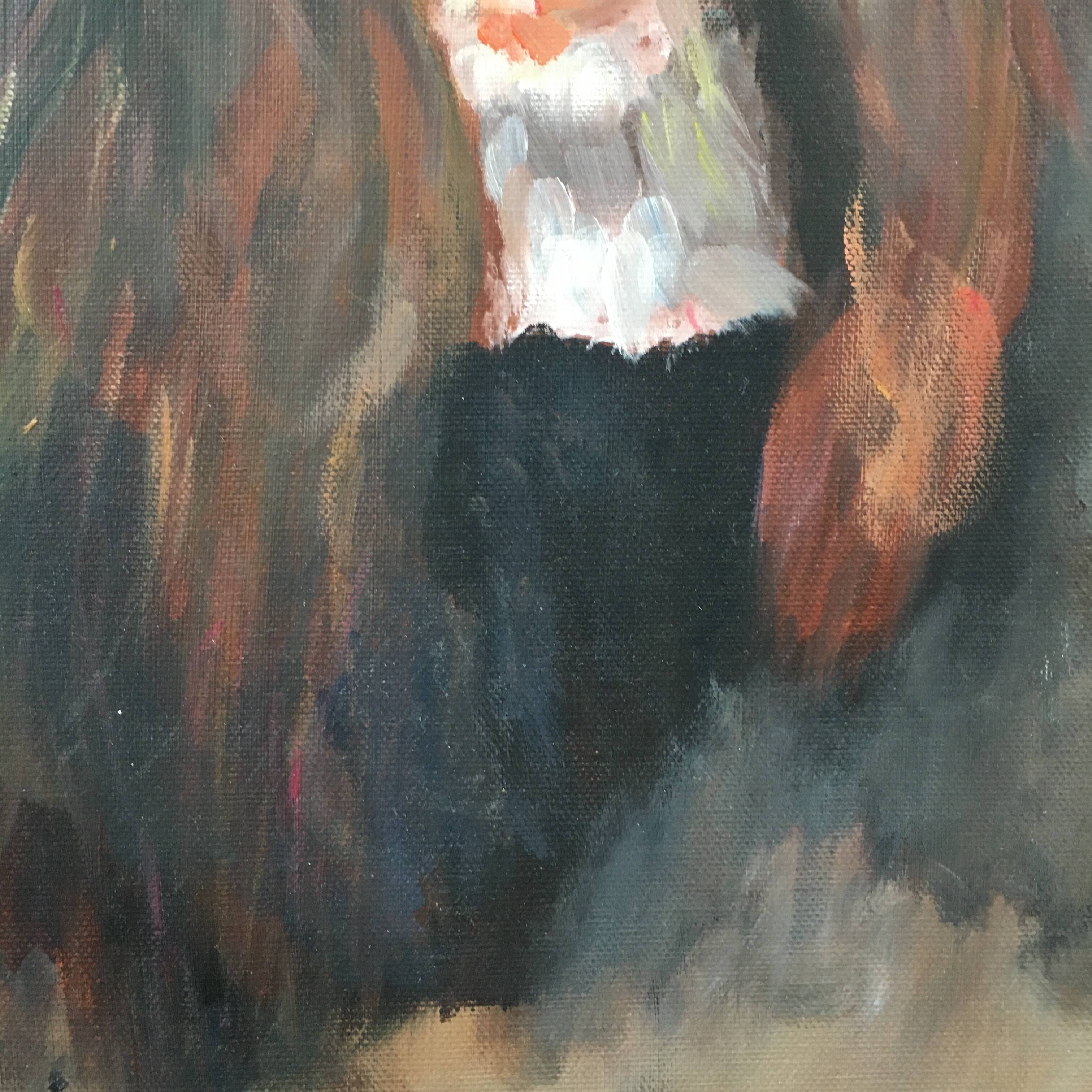 Tableau jeune femme aux cheveux longs