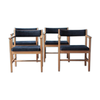 Lot of 4 lounge chairs model 3242 by Borge Mogensen to Fredericia