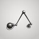 Jielde wall lamp with 2 articulated arms
