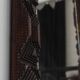 Antique Tramp Art wall mirror brutalism chip carving 1900