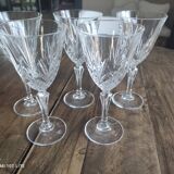 Set of 5 glasses of red wine or chiseled crystal water