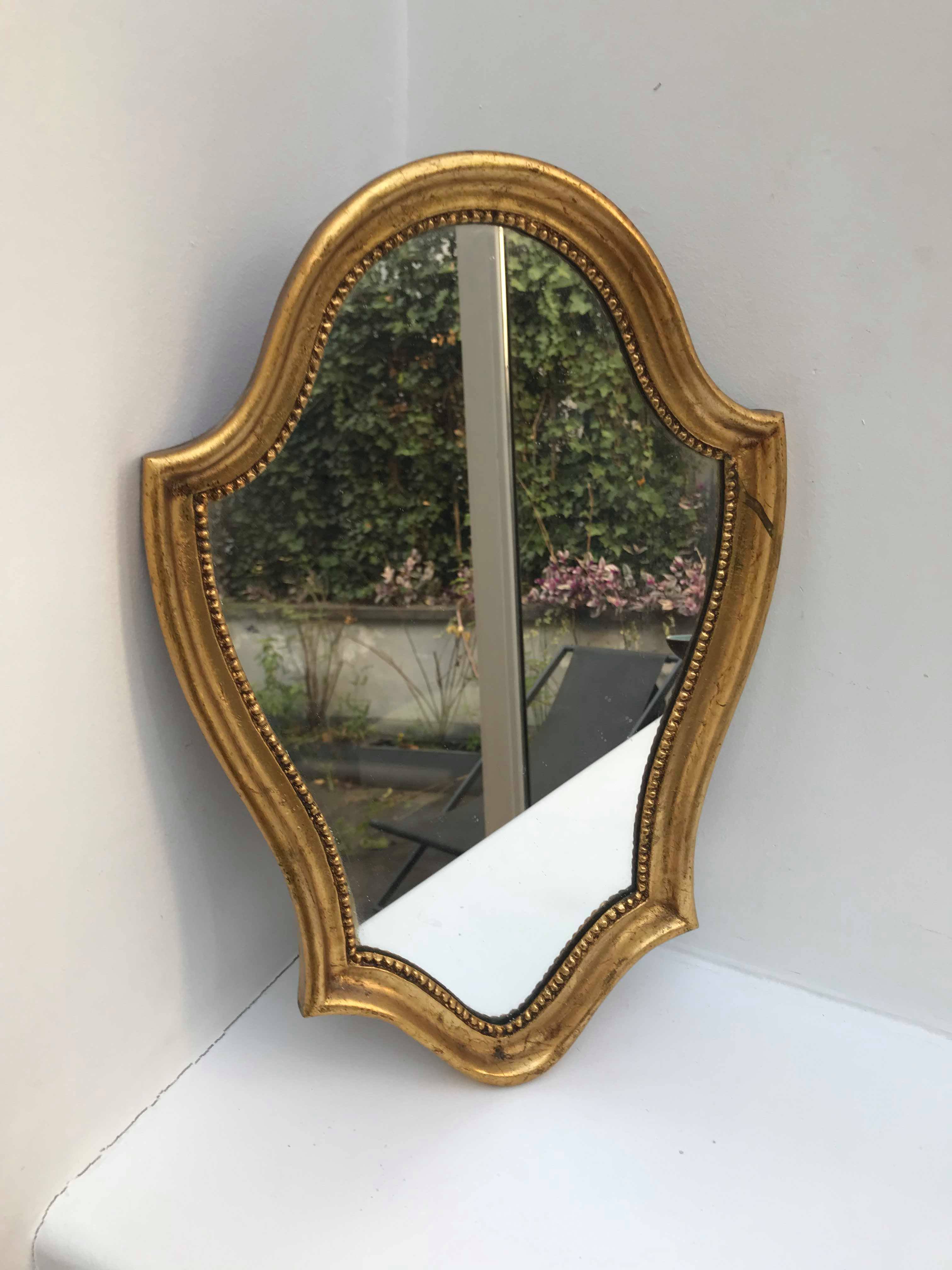 Old gold molded mirror 15,5x39,5cm