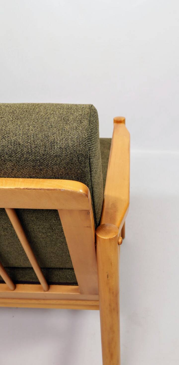 Scandinavian armchair green olive mid century modern design 1960