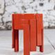 3 tables gigognes en plastique orange par Prisunic, 1970