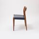 Model 77 Chair in Teak and blue leather by Niels Otto Møller