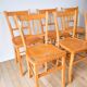 Set of 6 luterma blond wood bistro chairs 1950