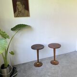 Pair of art deco oak side tables