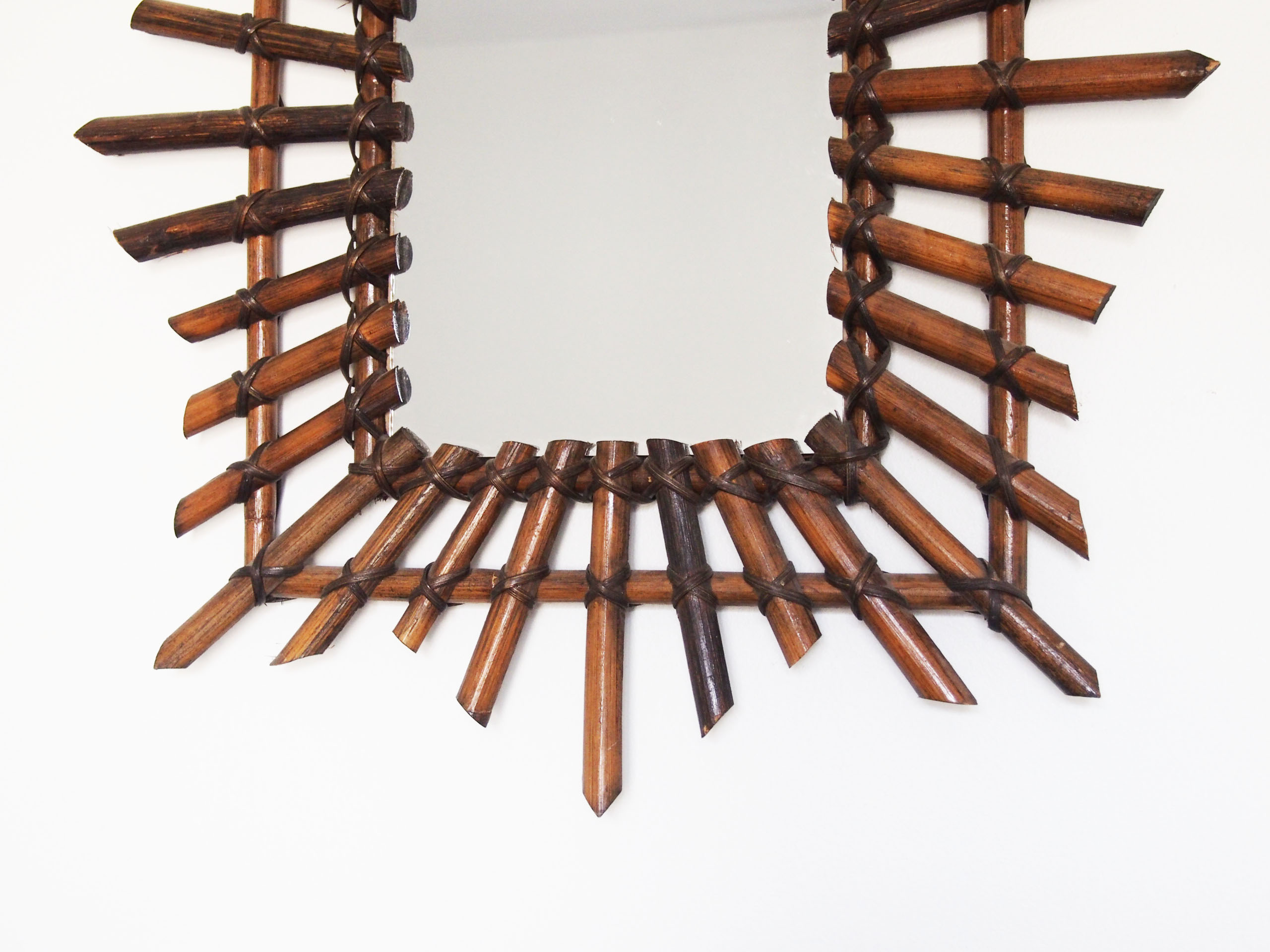 Miroir rectangle en rotin 53 x 63 cm