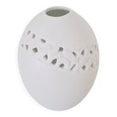 White porcelain egg vase