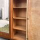 Art Deco wardrobe in flame walnut with central mirror – French elegance