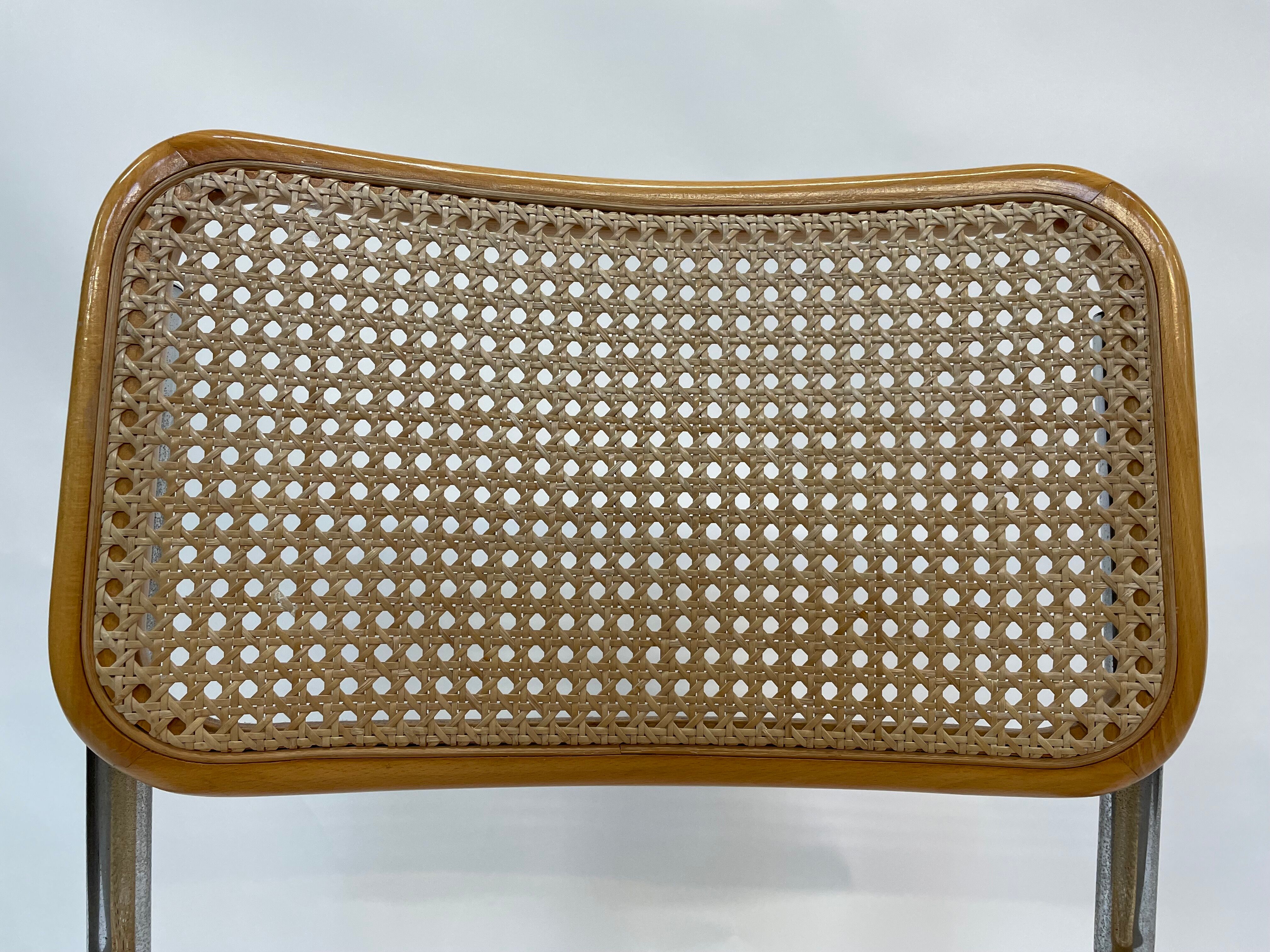 Chaise Cesca modèle b32 en chrome de Marcel Breuer
