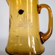 Set of six mid-century glasses and yellow Murano pot, Europe, 1960s.