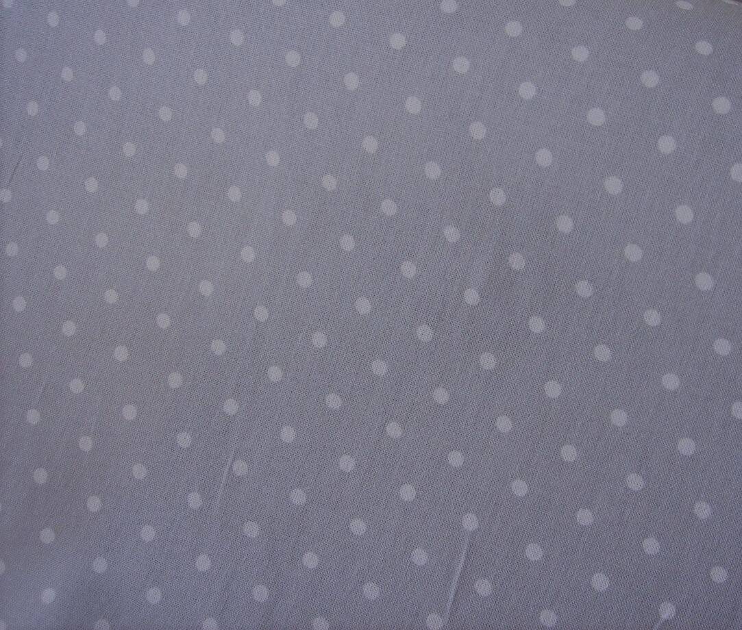 A set of 8 gray blue napkins with pink flowers and polka dots
