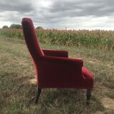 Bordeaux velvet english armchair