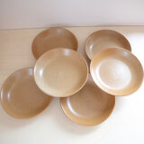 6 hollow plates gres village france