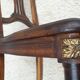 Chair canned 1900 marquetry and bronze louis XVI style