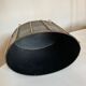 Modernist paper basket 1960 in black sheet metal and golden brass