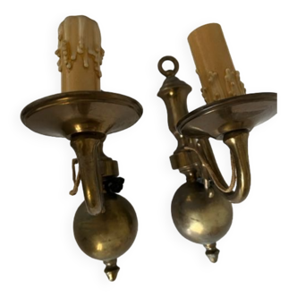 Pair of old copper sconces