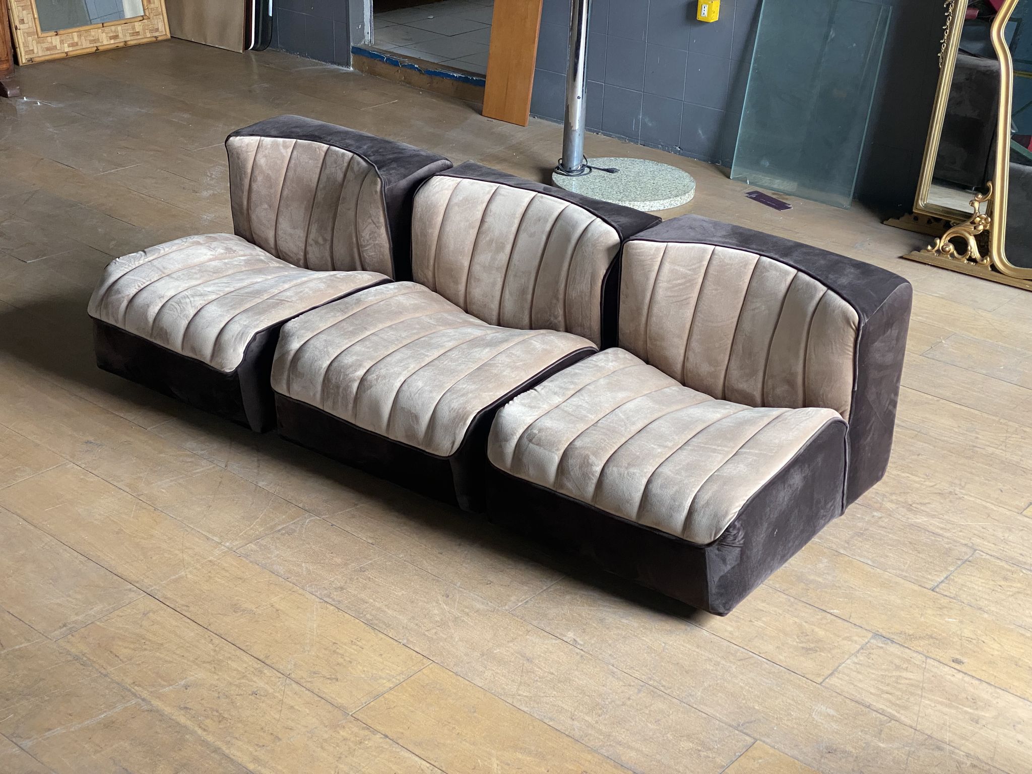 Set of 3 modular armchairs 70s vintage