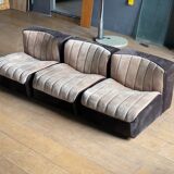 Set of 3 modular armchairs 70s vintage