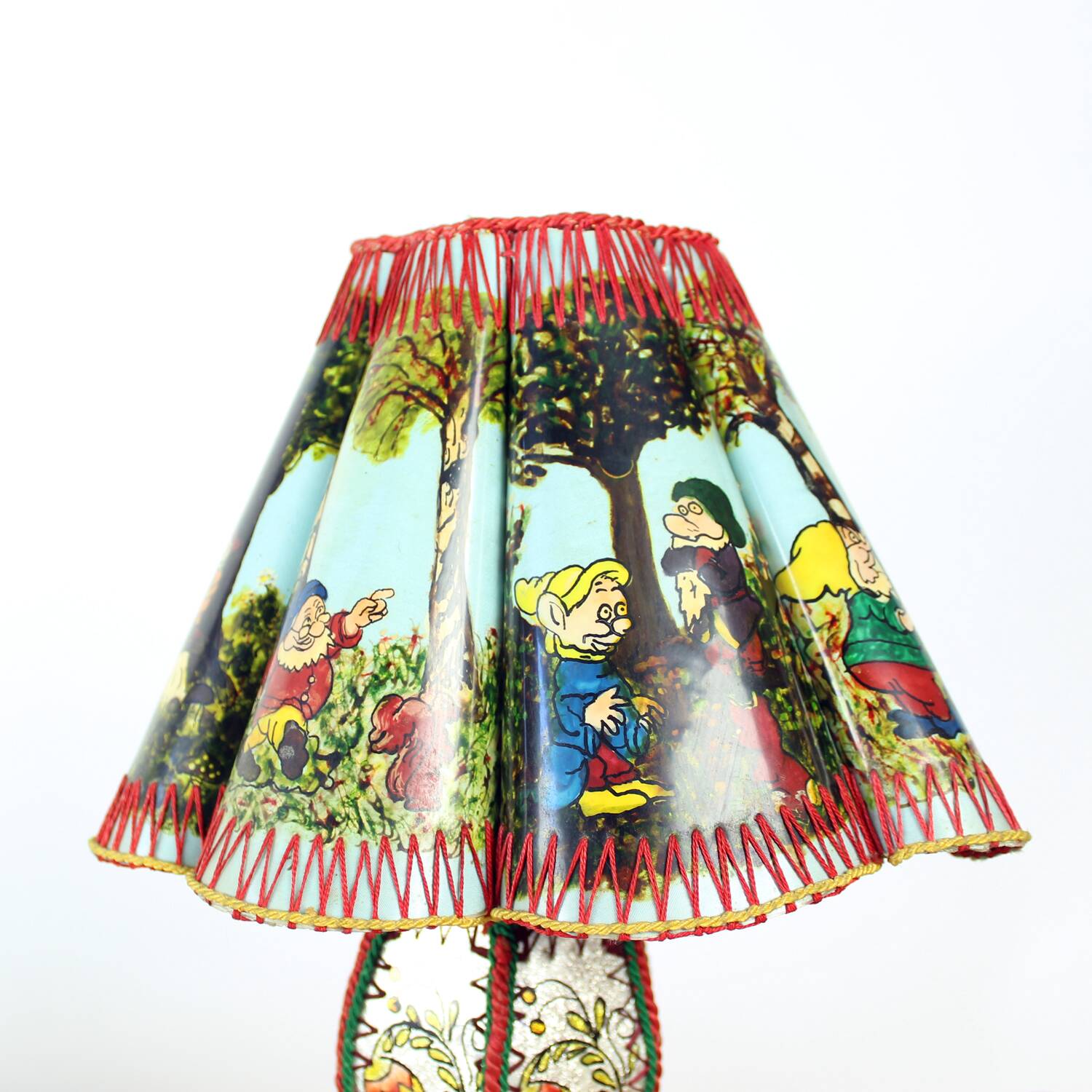 Rare Mid Century Snow White And Seven Dwarfs Children’s Table Lamp, 1950s