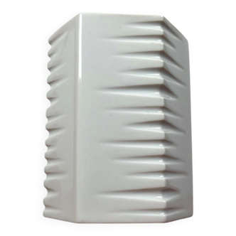 Vintage German white porcelain vase, 1980s.