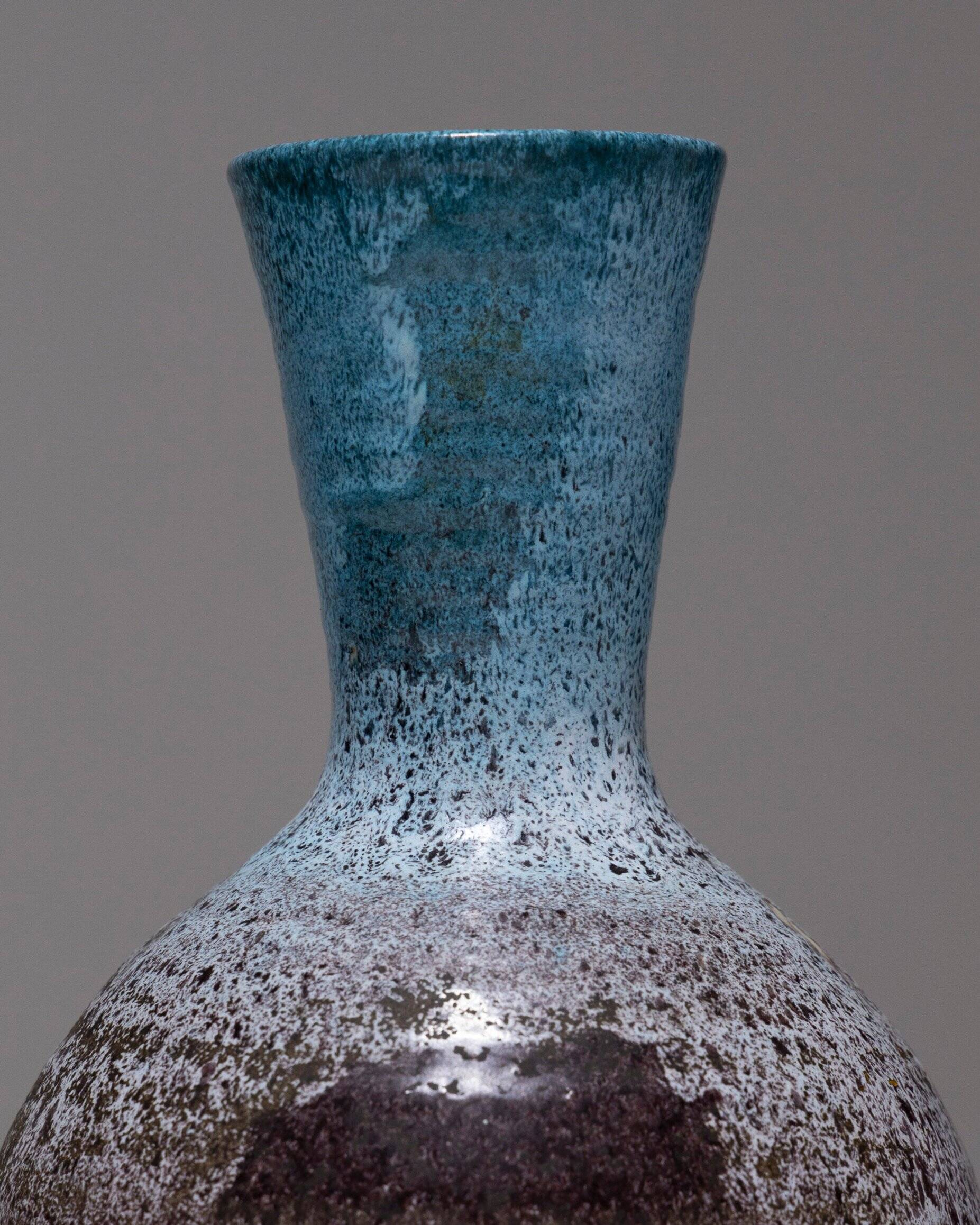 Vase en faïence accolay, 1950s
