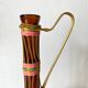 Vintage amber glass bottle scoubidou