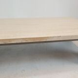 Travertine coffee table with wenge, 1970s