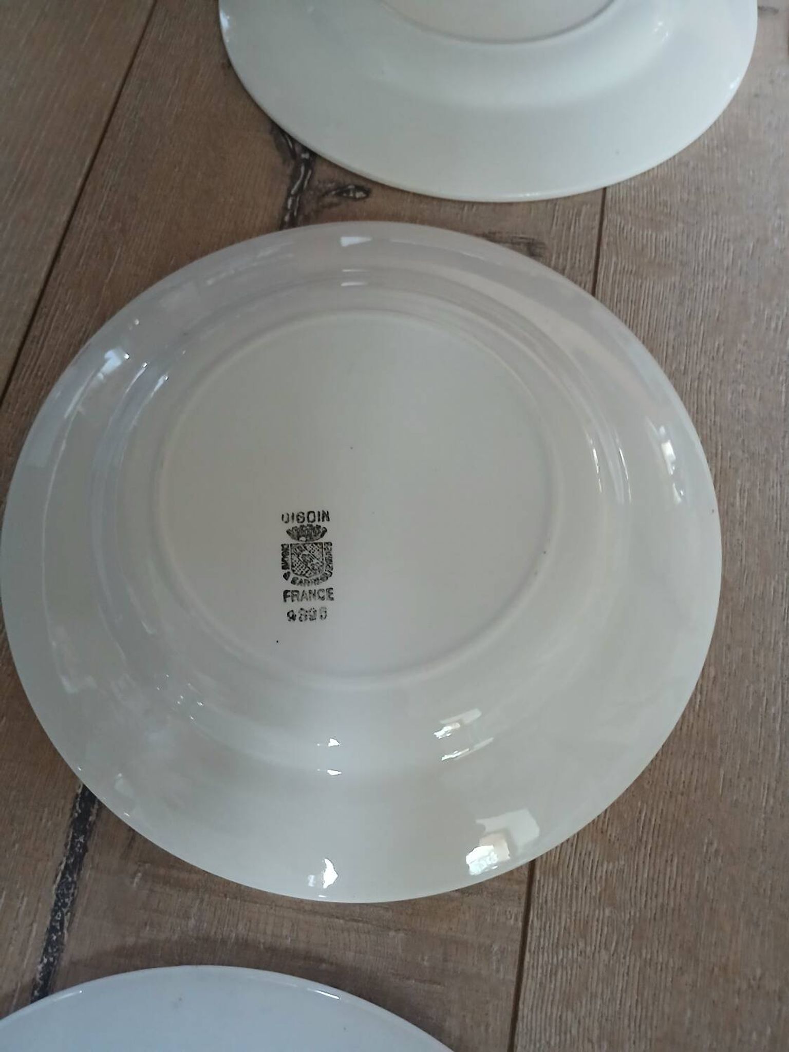 6 old Digoin and Sarreguemines dinner plates