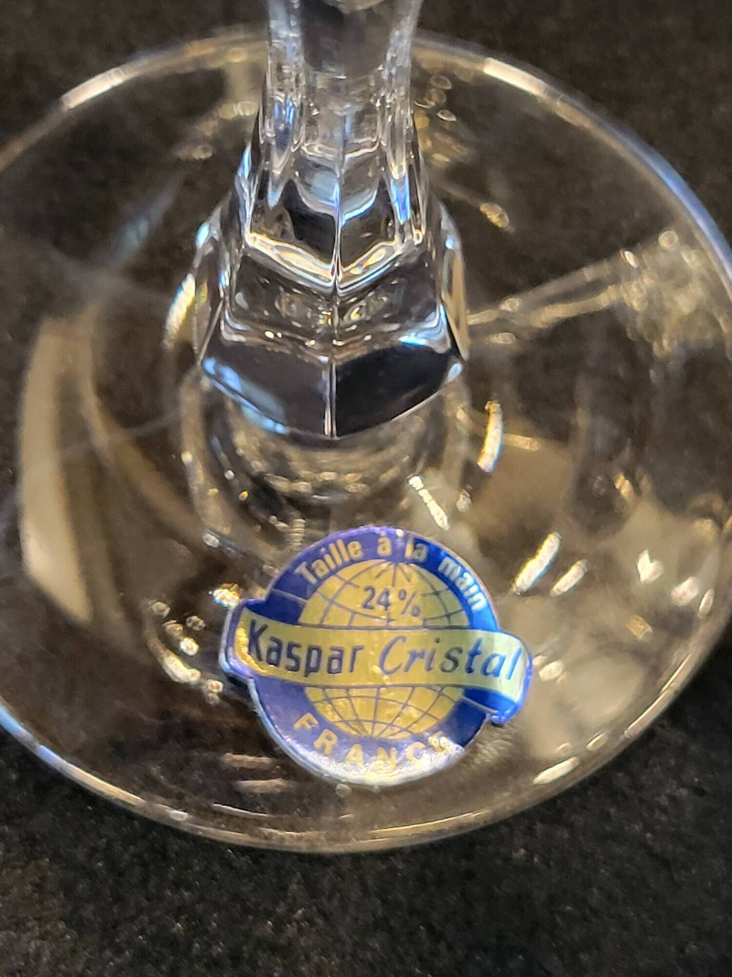 10 crystal champagne flutes 24% Cristallerie Kaspar Lemberg Lorraine vintage