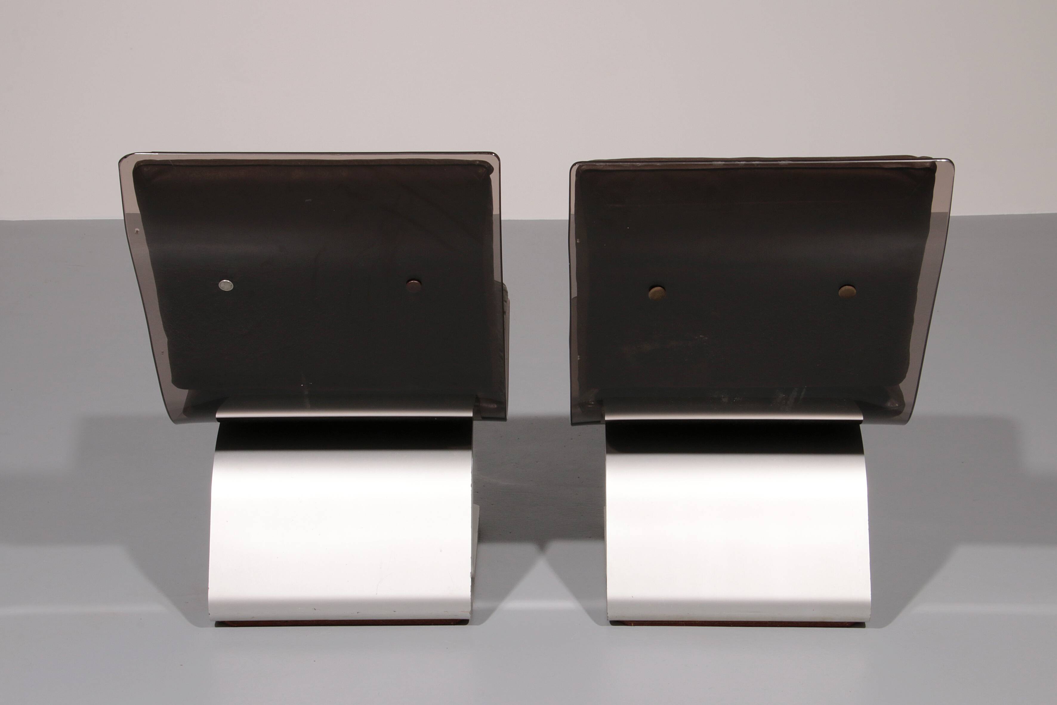 Fauteuils en verre Saint Gobain, Design Maison Jansen, 1965
