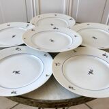 Set of 6 Czech flat plates made in France registered model 50s-60s