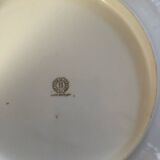 5 mismatched old white plates.