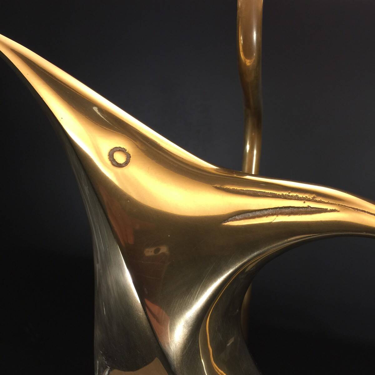 Hollywood Regency modernist stylized fish table lamp / sculpture, bro