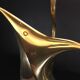 Hollywood Regency modernist stylized fish table lamp / sculpture, bro